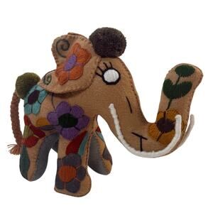 Embroidered Elephant Plush Toy Boho